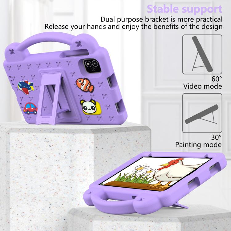 For NEC Lavie Tab T11 T1155 2024 Handle Kickstand Children EVA Shockproof Tablet Case(Light Purple) - Others by buy2fix | Online Shopping UK | buy2fix