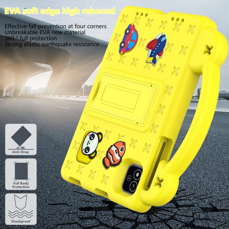 For NEC Lavie Tab T11 T1155 2024 Handle Kickstand Children EVA Shockproof Tablet Case(Yellow) - Others by buy2fix | Online Shopping UK | buy2fix