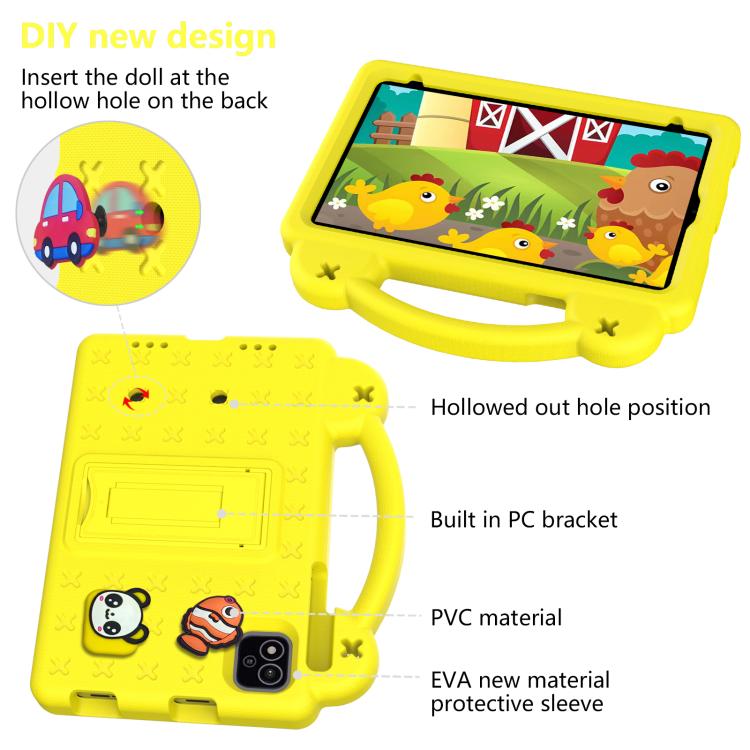 For NEC Lavie Tab T11 T1155 2024 Handle Kickstand Children EVA Shockproof Tablet Case(Yellow) - Others by buy2fix | Online Shopping UK | buy2fix