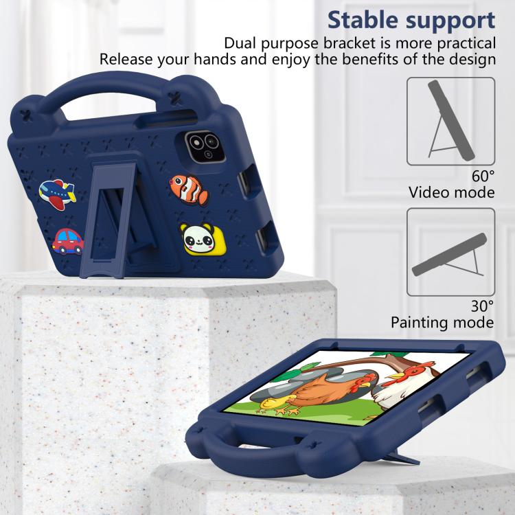 For NEC Lavie Tab T11 T1155 2024 Handle Kickstand Children EVA Shockproof Tablet Case(Navy Blue) - Others by buy2fix | Online Shopping UK | buy2fix