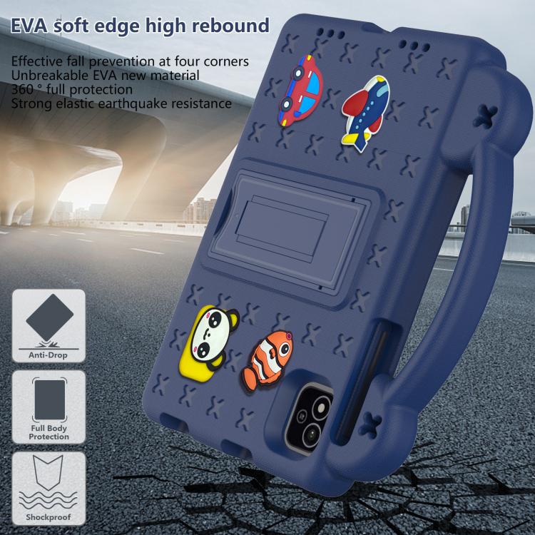 For NEC Lavie Tab T11 T1155 2024 Handle Kickstand Children EVA Shockproof Tablet Case(Navy Blue) - Others by buy2fix | Online Shopping UK | buy2fix