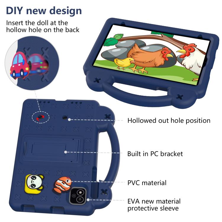 For NEC Lavie Tab T11 T1155 2024 Handle Kickstand Children EVA Shockproof Tablet Case(Navy Blue) - Others by buy2fix | Online Shopping UK | buy2fix