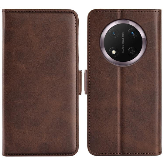 For Honor X9c Dual-side Magnetic Buckle Horizontal Flip Leather Phone Case(Brown)