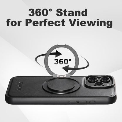 For iPhone 14 Pro Suteni G3 Oil Wax 360 Rotation Holder MagSafe Back Phone Case(Black) - iPhone 14 Pro Cases by Suteni | Online Shopping UK | buy2fix