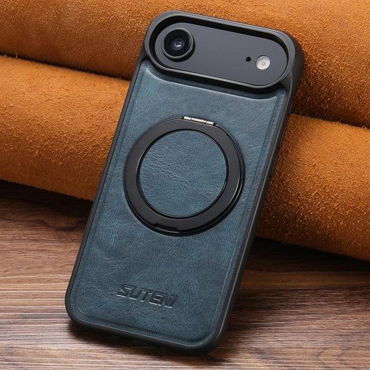 For iPhone Air Suteni G3 Oil Wax 360 Rotation Holder MagSafe Back Phone Case(Blue) - iPhone Air Cases by Suteni | Online Shopping UK | buy2fix