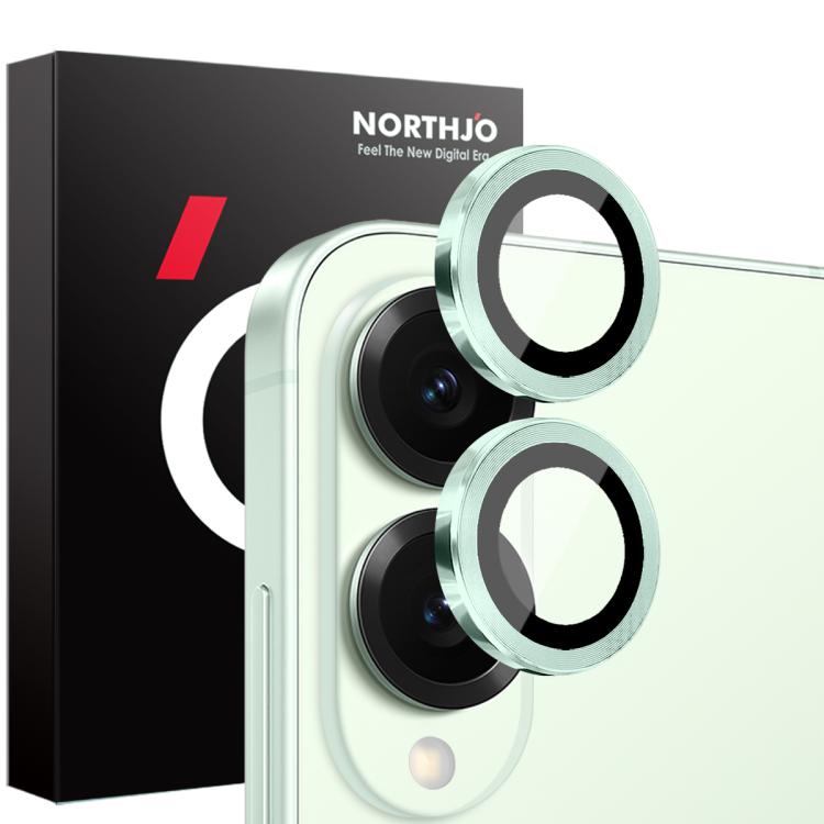 For Samsung Galaxy S25 Edge 5G NORTHJO Camera Lens Protector CD Metal Ring Tempered Glass Film(Green) - Galaxy S25 Edge 5G Tempered Glass by NORTHJO | Online Shopping UK | buy2fix