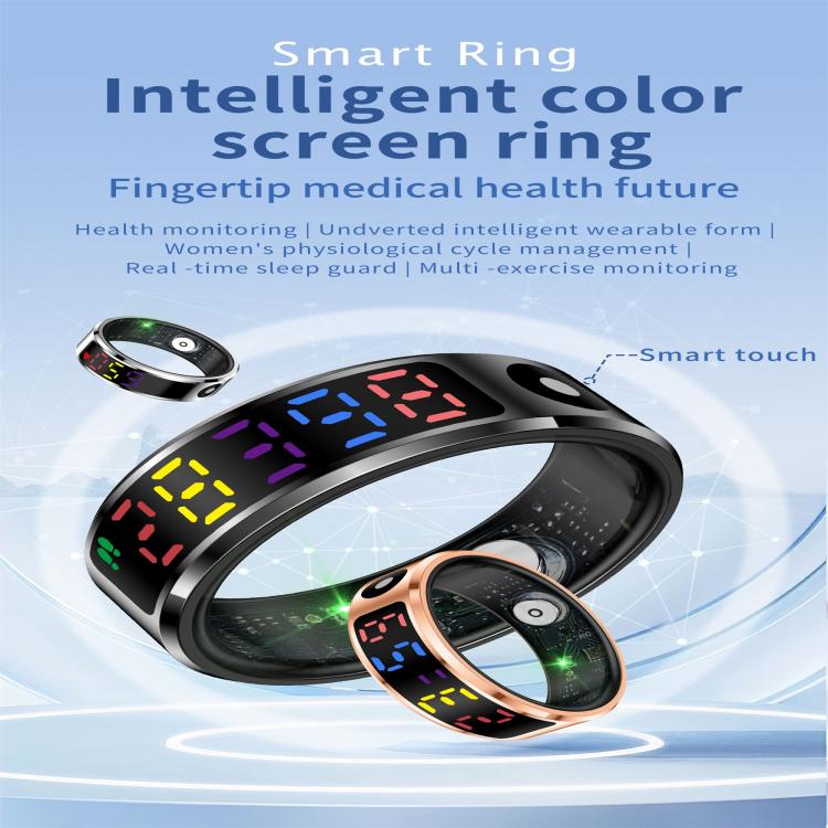 R12 SIZE 8 Smart Ring, Support Heart Rate / Blood Oxygen / Sleep / Multiple Sports Modes(Gold) - Smart Rings / Smart Telephones by buy2fix | Online Shopping UK | buy2fix
