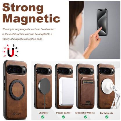For Google Pixel 10 Suteni G3 Oil Wax 360 Rotation Holder MagSafe Back Phone Case(Brown) - Google Cases by Suteni | Online Shopping UK | buy2fix
