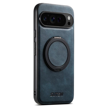 For Google Pixel 10 Suteni G3 Oil Wax 360 Rotation Holder MagSafe Back Phone Case(Blue) - Google Cases by Suteni | Online Shopping UK | buy2fix