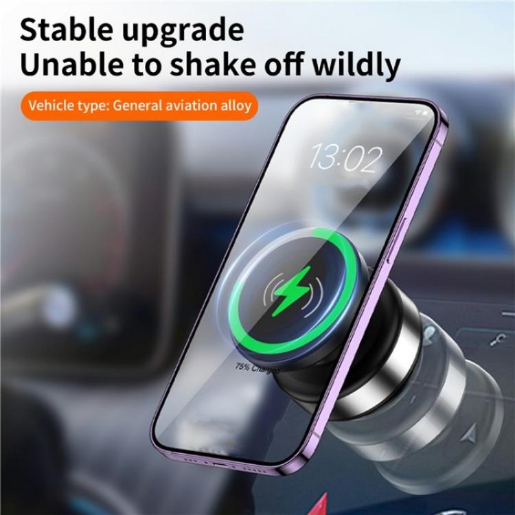 X9C Wireless Charging Navigation Stand Car Magnetic Suction Vacuum Phone Holder(Black) - Wireless Charger Holders by buy2fix | Online Shopping UK | buy2fix