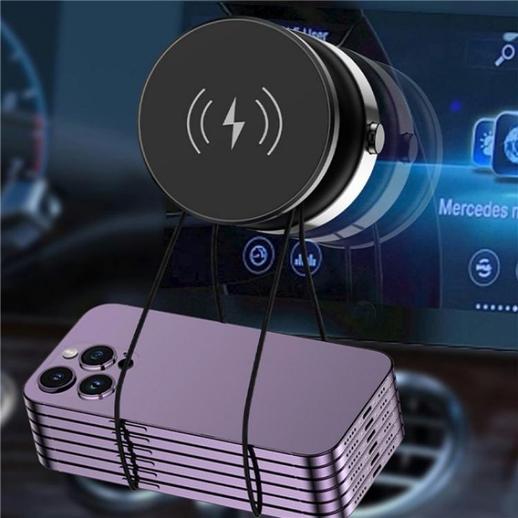 X9C Wireless Charging Navigation Stand Car Magnetic Suction Vacuum Phone Holder(Black) - Wireless Charger Holders by buy2fix | Online Shopping UK | buy2fix