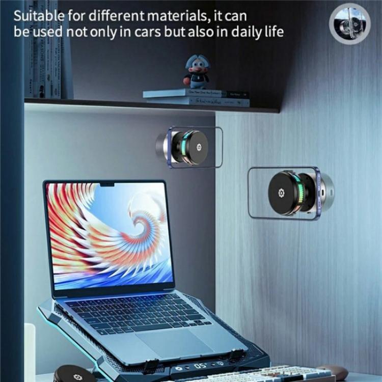 X19 Car Phone Holder 15W Wireless Charging Vacuum Suction Cooling Magnetic Phone Stand(Black) - Wireless Charger Holders by buy2fix | Online Shopping UK | buy2fix