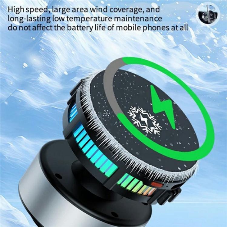 X19 Car Phone Holder 15W Wireless Charging Vacuum Suction Cooling Magnetic Phone Stand(Silver) - Wireless Charger Holders by buy2fix | Online Shopping UK | buy2fix