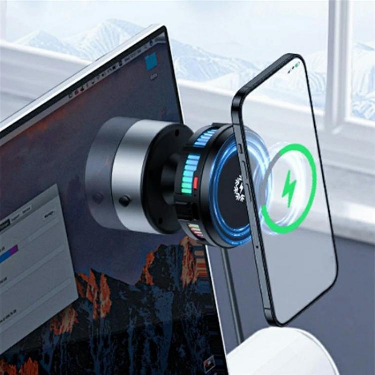 X19 Car Phone Holder 15W Wireless Charging Vacuum Suction Cooling Magnetic Phone Stand(Black) - Wireless Charger Holders by buy2fix | Online Shopping UK | buy2fix