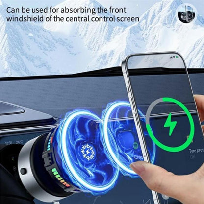 X19 Car Phone Holder 15W Wireless Charging Vacuum Suction Cooling Magnetic Phone Stand(Black) - Wireless Charger Holders by buy2fix | Online Shopping UK | buy2fix