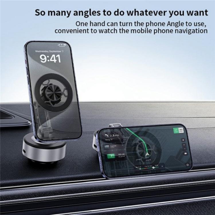 X91 360 Degree Rotation Navigation Stand Car Dashboard Magnetic Phone Mount Holder(Silver) - Universal Car Holders by buy2fix | Online Shopping UK | buy2fix