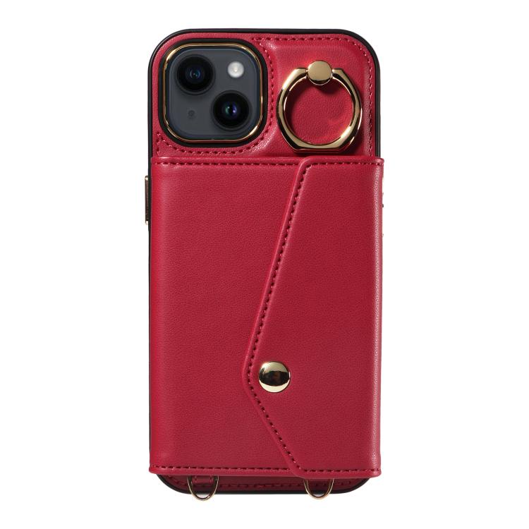 For iPhone 11 Diagonal Crossbody Ring Organ Wallet Leather Back Phone Case(Wine Red) - iPhone 11 Cases by buy2fix | Online Shopping UK | buy2fix
