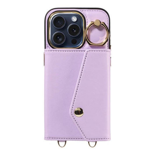 For iPhone 11 Pro Diagonal Crossbody Ring Organ Wallet Leather Back Phone Case(Purple) - iPhone 11 Pro Cases by buy2fix | Online Shopping UK | buy2fix