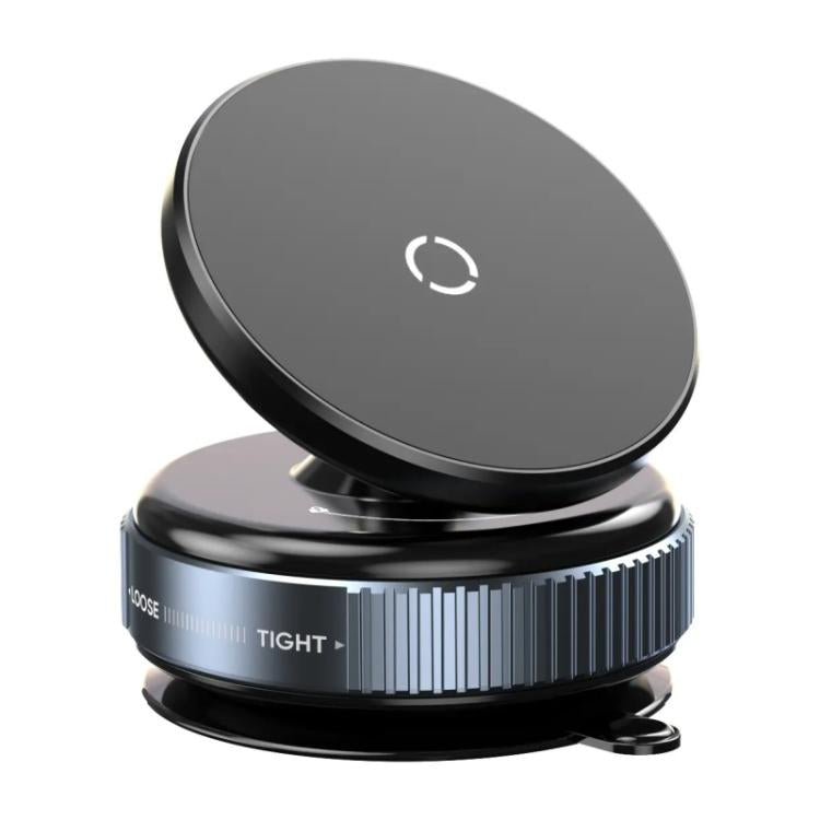 K009 360 Degree Rotation Navigation Holder Mechanical Vacuum Suction Magnetic Car Stand(Black) - Universal Car Holders by buy2fix | Online Shopping UK | buy2fix
