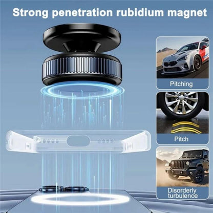 K009 360 Degree Rotation Navigation Holder Mechanical Vacuum Suction Magnetic Car Stand(Black) - Universal Car Holders by buy2fix | Online Shopping UK | buy2fix