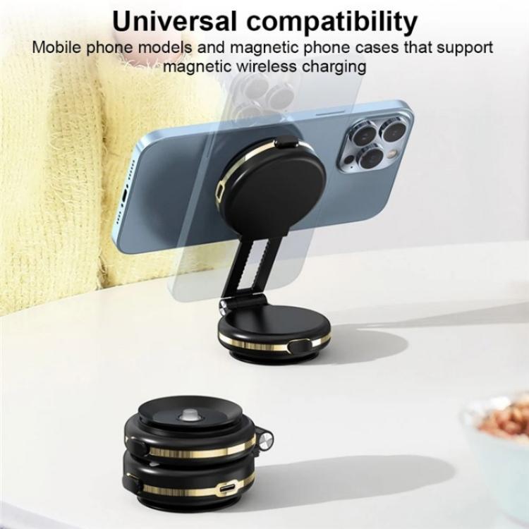 T50 Vacuum Adhesion Dual Suction Cup Car Dashboard Windshield Phone Navigation Stand(Black+Gold) - Universal Car Holders by buy2fix | Online Shopping UK | buy2fix