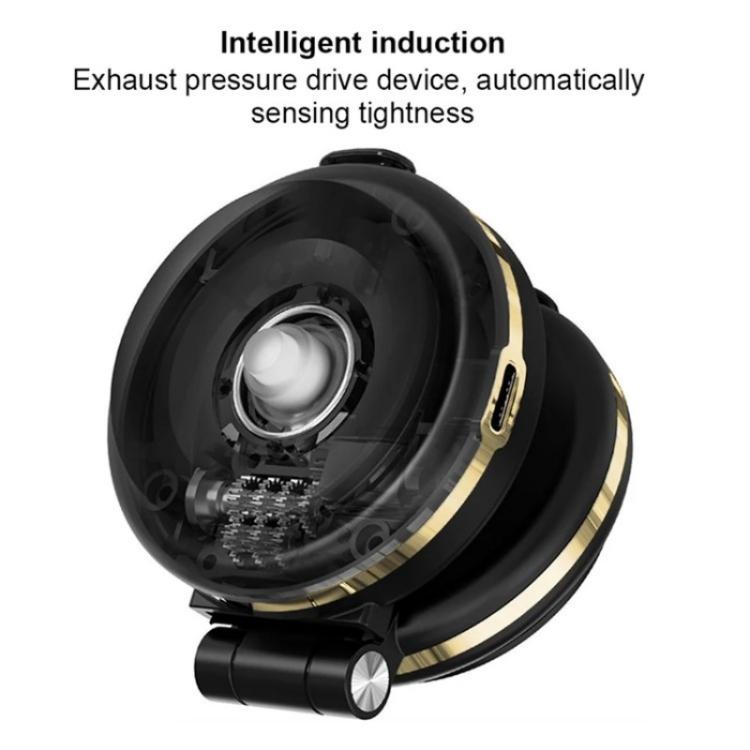 T50 Vacuum Adhesion Dual Suction Cup Car Dashboard Windshield Phone Navigation Stand(Black+Gold) - Universal Car Holders by buy2fix | Online Shopping UK | buy2fix