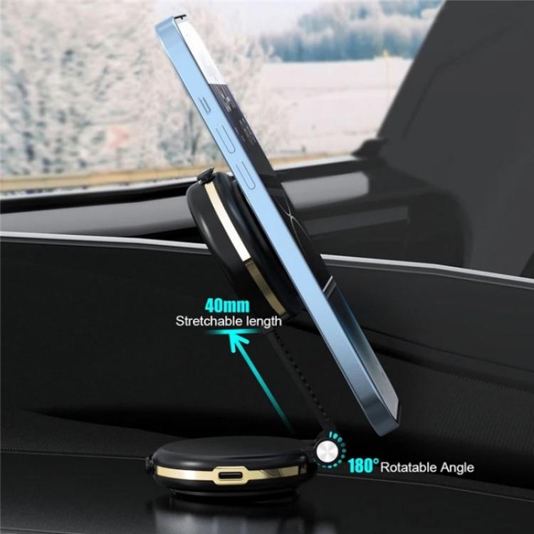 T50 Vacuum Adhesion Dual Suction Cup Car Dashboard Windshield Phone Navigation Stand(Black+Gold) - Universal Car Holders by buy2fix | Online Shopping UK | buy2fix