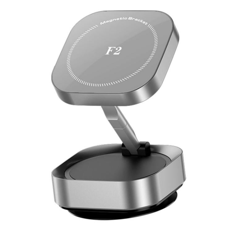 F2 Strong Magnet Vacuum Suction Adjustable Foldable Car Dashboard Windshield Phone Holder(Silver) - Universal Car Holders by buy2fix | Online Shopping UK | buy2fix