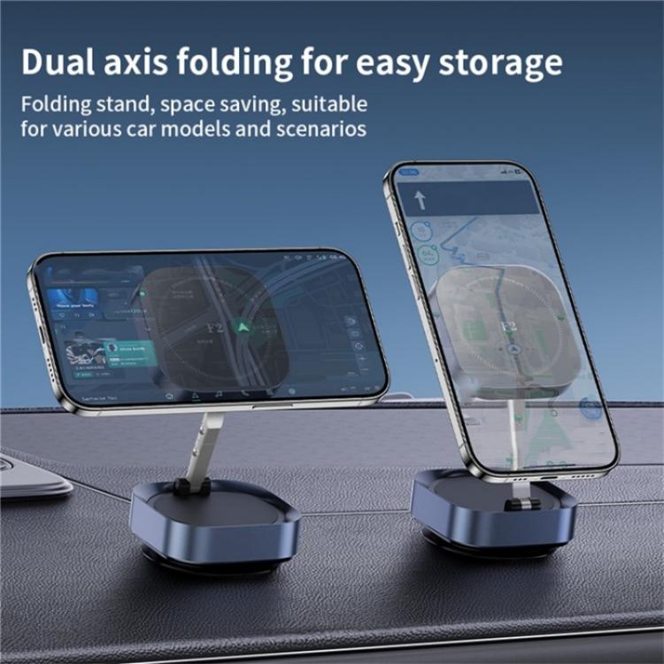 F2 Strong Magnet Vacuum Suction Adjustable Foldable Car Dashboard Windshield Phone Holder(Silver) - Universal Car Holders by buy2fix | Online Shopping UK | buy2fix