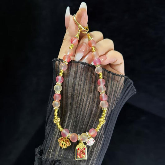 Lucky Cat Lucky Bag Blessing Blessing Word Mobile Phone Chain(Fu word) - Lanyards & Wrist Straps by buy2fix | Online Shopping UK | buy2fix