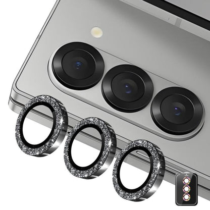For Samsung Galaxy Z Fold7 ENKAY Hat-Prince 9H Rear Camera Lens Glitter Aluminium Alloy Tempered Glass Film(Black) - Galaxy Z Fold7 5G Tempered Glass by ENKAY | Online Shopping UK | buy2fix
