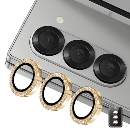 For Samsung Galaxy Z Fold7 ENKAY Hat-Prince 9H Rear Camera Lens Glitter Aluminium Alloy Tempered Glass Film(Golden) - Galaxy Z Fold7 5G Tempered Glass by ENKAY | Online Shopping UK | buy2fix
