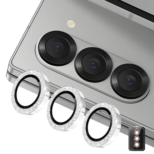 For Samsung Galaxy Z Fold7 ENKAY Hat-Prince 9H Rear Camera Lens Glitter Aluminium Alloy Tempered Glass Film(Silver) - Galaxy Z Fold7 5G Tempered Glass by ENKAY | Online Shopping UK | buy2fix