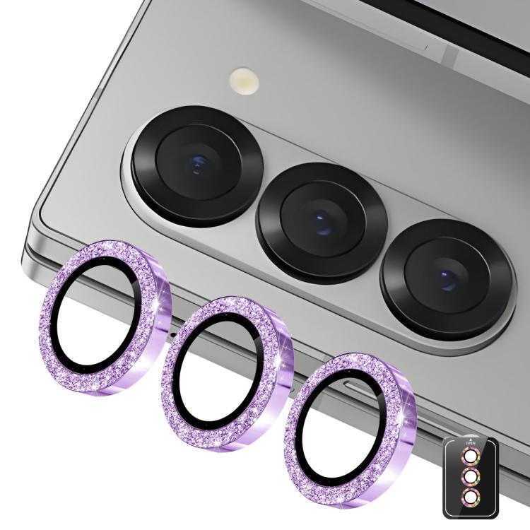 For Samsung Galaxy Z Fold7 ENKAY Hat-Prince 9H Rear Camera Lens Glitter Aluminium Alloy Tempered Glass Film(Purple) - Galaxy Z Fold7 5G Tempered Glass by ENKAY | Online Shopping UK | buy2fix