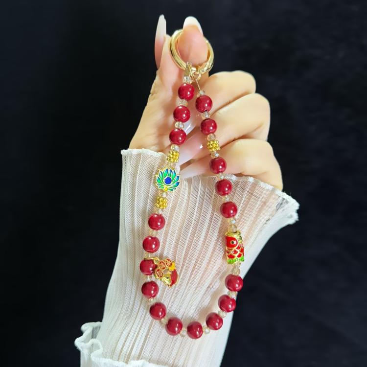 Good Luck Comes To The God Of Wealth Auspicious Phone Chain(Red) - Lanyards & Wrist Straps by buy2fix | Online Shopping UK | buy2fix