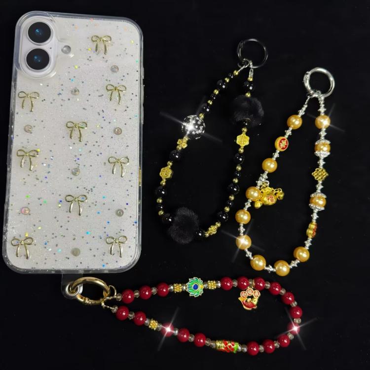 Good Luck Comes To The God Of Wealth Auspicious Phone Chain(Golden) - Lanyards & Wrist Straps by buy2fix | Online Shopping UK | buy2fix