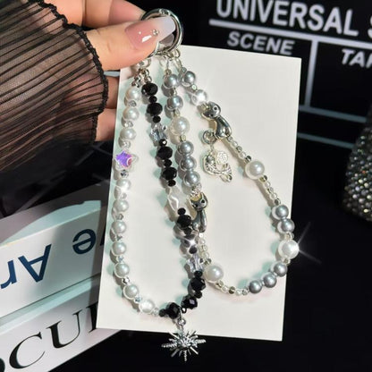 Sun and stars Cat Sun Star Pearl Mobile Phone Chain - Lanyards & Wrist Straps by buy2fix | Online Shopping UK | buy2fix