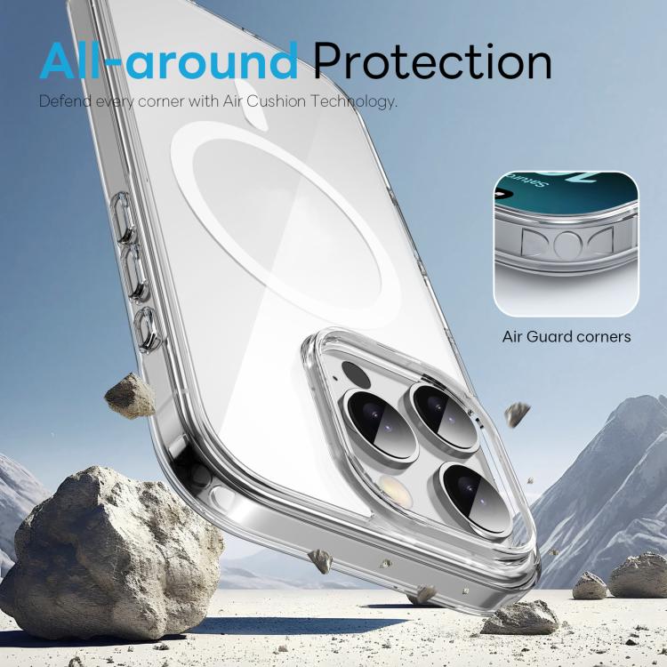 For iPhone 16 Pro NORTHJO 3 in 1 PC Magnetic Phone Case with Screen Film and Lens Film(Clear) - iPhone 16 Pro Cases by NORTHJO | Online Shopping UK | buy2fix