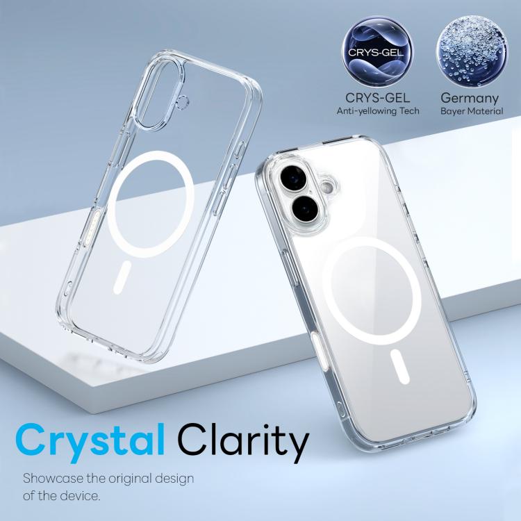 For iPhone 16 NORTHJO 3 in 1 PC Magnetic Phone Case with Screen Film and Lens Film(Clear) - iPhone 16 Cases by NORTHJO | Online Shopping UK | buy2fix