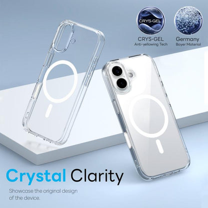 For iPhone 16 NORTHJO 3 in 1 PC Magnetic Phone Case with Screen Film and Lens Film(Clear) - iPhone 16 Cases by NORTHJO | Online Shopping UK | buy2fix
