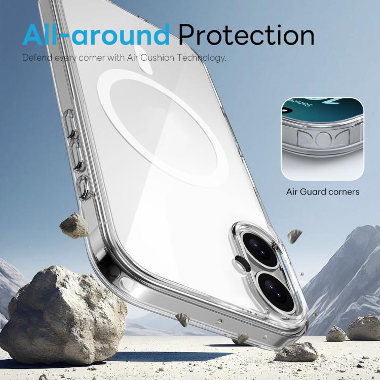 For iPhone 16 NORTHJO 3 in 1 PC Magnetic Phone Case with Screen Film and Lens Film(Clear) - iPhone 16 Cases by NORTHJO | Online Shopping UK | buy2fix