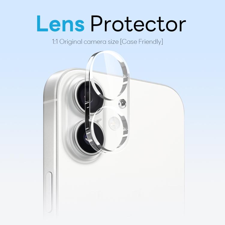 For iPhone 16 NORTHJO 3 in 1 PC Magnetic Phone Case with Screen Film and Lens Film(Clear) - iPhone 16 Cases by NORTHJO | Online Shopping UK | buy2fix