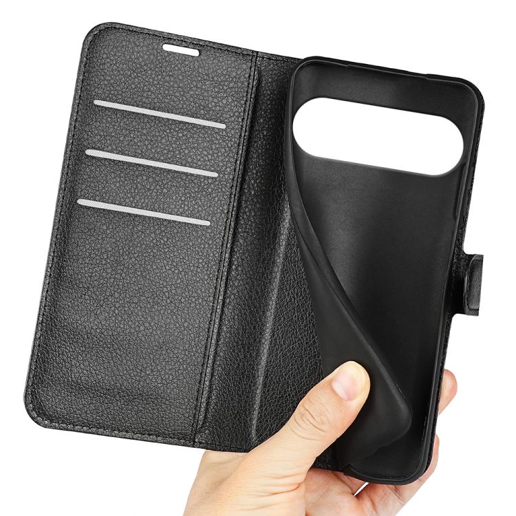 For Google Pixel 10 / 10 Pro Litchi Texture Horizontal Flip Leather Phone Case with Holder(Black) - Google Cases by buy2fix | Online Shopping UK | buy2fix