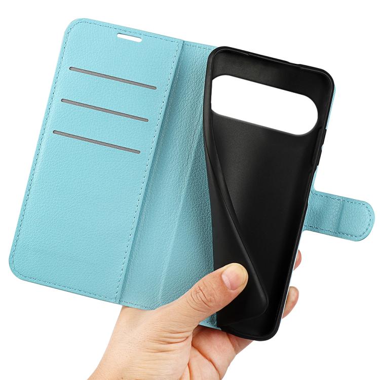 For Google Pixel 10 / 10 Pro Litchi Texture Horizontal Flip Leather Phone Case with Holder(Blue) - Google Cases by buy2fix | Online Shopping UK | buy2fix