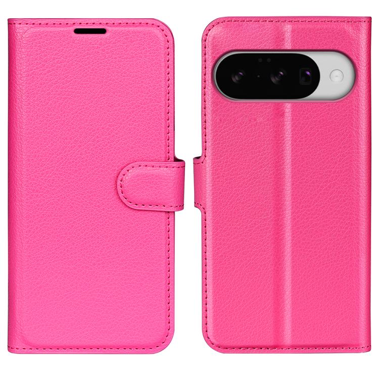 For Google Pixel 10 / 10 Pro Litchi Texture Horizontal Flip Leather Phone Case with Holder(Rose Red) - Google Cases by buy2fix | Online Shopping UK | buy2fix