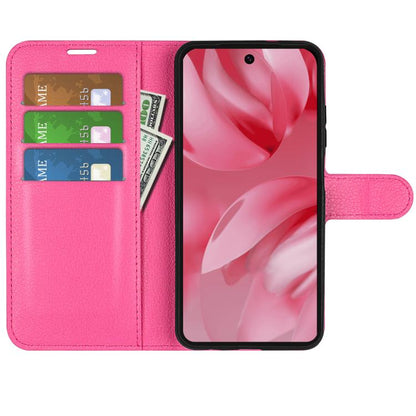 For Google Pixel 10 / 10 Pro Litchi Texture Horizontal Flip Leather Phone Case with Holder(Rose Red) - Google Cases by buy2fix | Online Shopping UK | buy2fix