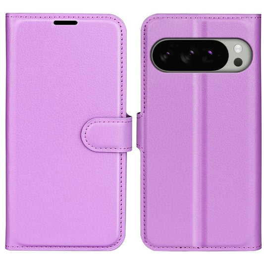 For Google Pixel 10 Pro XL Litchi Texture Horizontal Flip Leather Phone Case with Holder(Purple) - Google Cases by buy2fix | Online Shopping UK | buy2fix