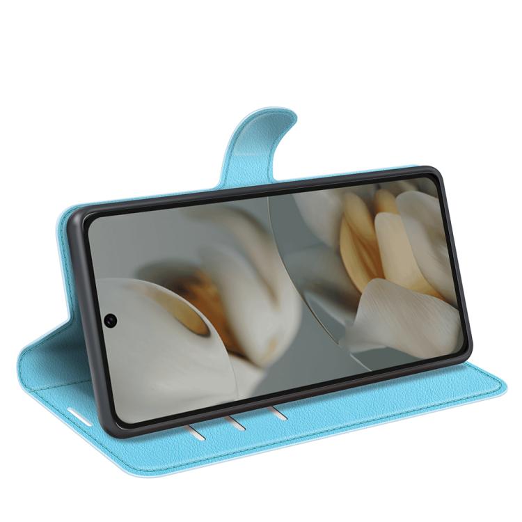 For Google Pixel 10 Pro XL Litchi Texture Horizontal Flip Leather Phone Case with Holder(Blue) - Google Cases by buy2fix | Online Shopping UK | buy2fix