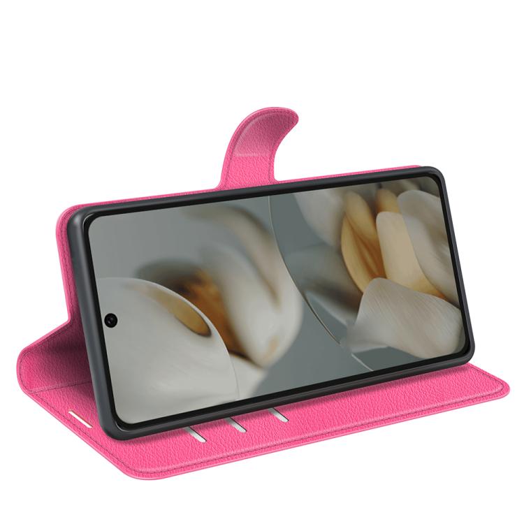 For Google Pixel 10 Pro XL Litchi Texture Horizontal Flip Leather Phone Case with Holder(Rose Red) - Google Cases by buy2fix | Online Shopping UK | buy2fix