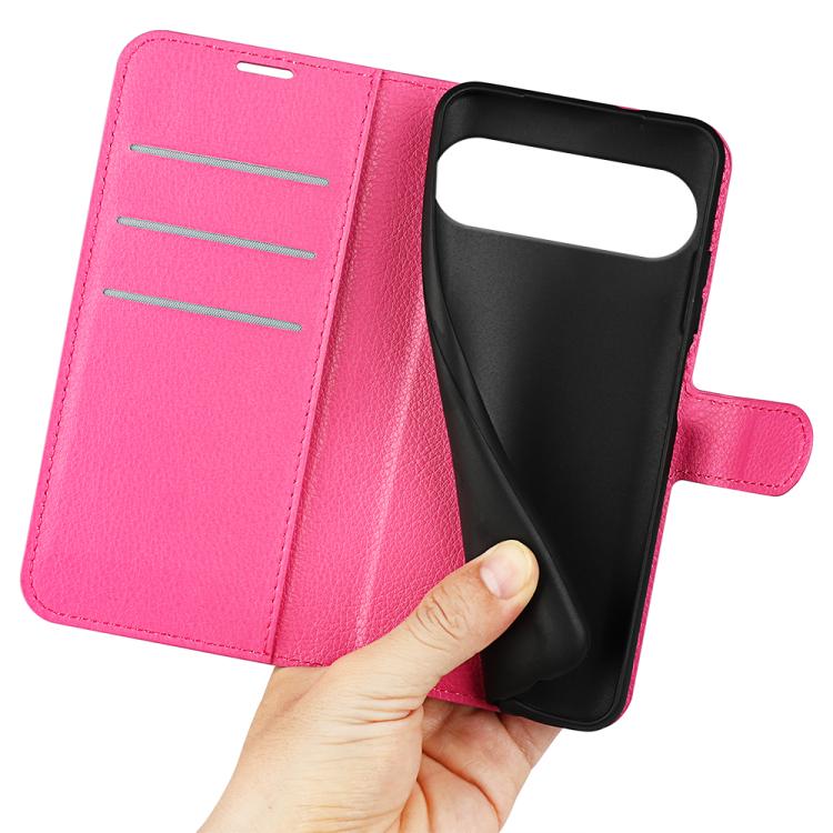 For Google Pixel 10 Pro XL Litchi Texture Horizontal Flip Leather Phone Case with Holder(Rose Red) - Google Cases by buy2fix | Online Shopping UK | buy2fix